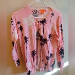 Palm Tree Pink Cardigan
